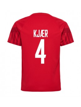 Danmark Simon Kjaer #4 Replika Hemmakläder VM 2022 Kortärmad